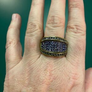 Vintage Gold and purple Band ring
